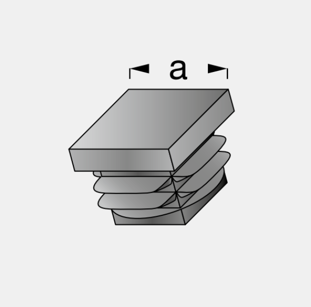 Tappi a lamelle quadrati Alfer Aluminium 19.5mm nero 2pz - 29828 02