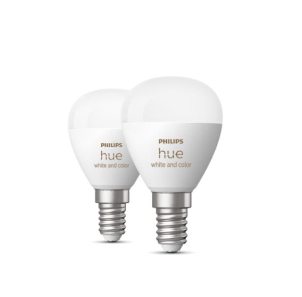 Lampadina led connessa Philips Hue 2xE14 40W white and color ambiance - 49128100 02