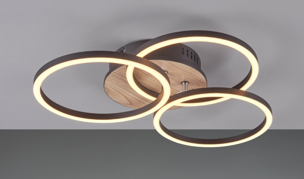 Plafoniera led rotonda Trio Lighting Circle 27W 2700-6000K legno - R62823135 02