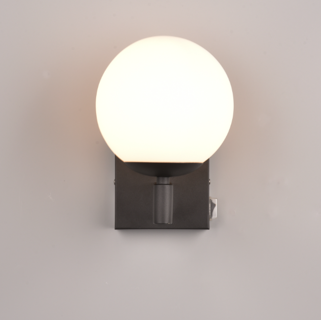 Lampada da parete Trio Lighting Kula 1xE14 max 10W nero bianco - 284270132 02