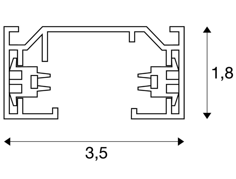 Binario monofase SLV Italia 3.5x1.8cm da 1m bianco - 143011 02