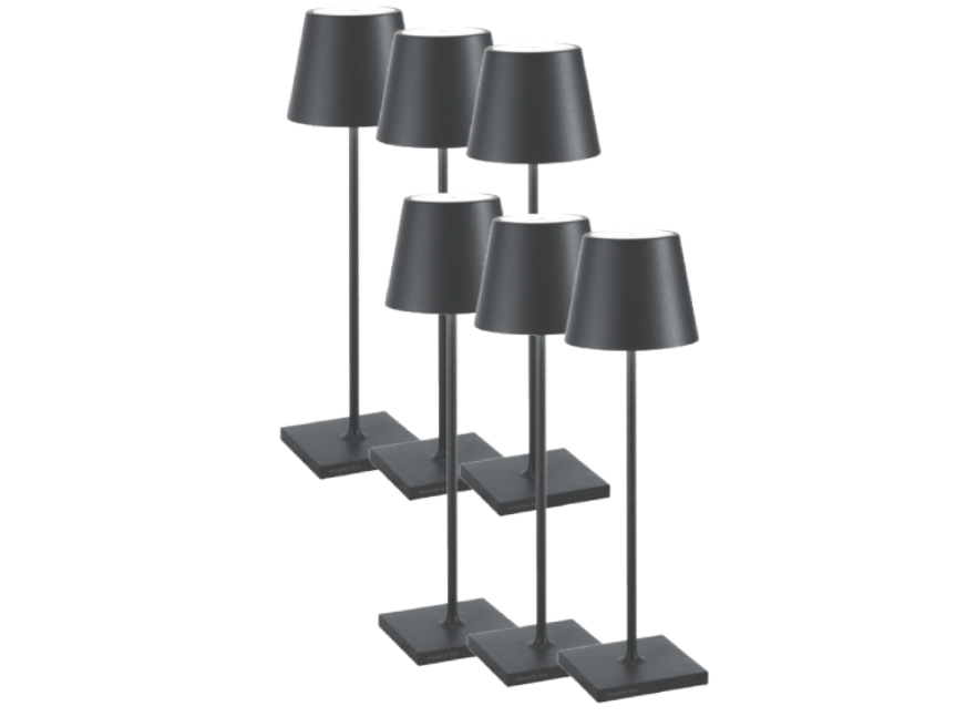 6 lampade da tavolo led Zafferano Poldina Pro 2.2W 2200-2700-3000K grigio - LD1346N3 02