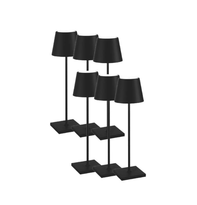6 lampade da tavolo led Zafferano Poldina Pro 2.2W 2200-2700-3000K nero - LD1346D3 02