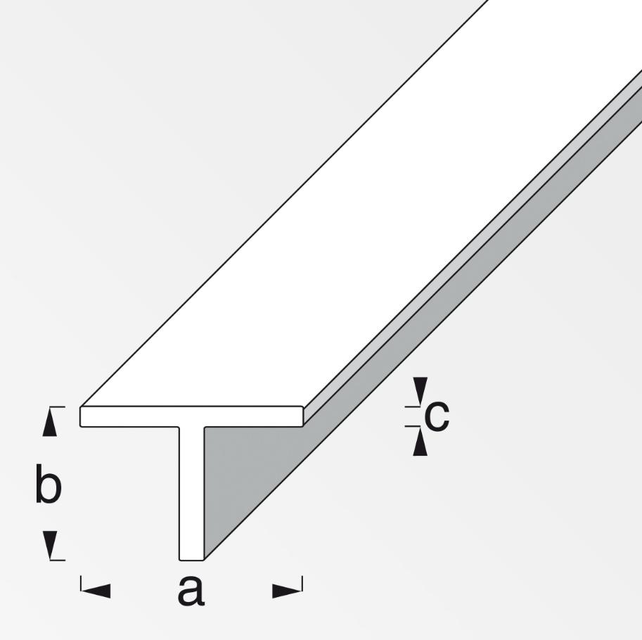 Profilo quadrato a T Alfer Aluminium 19.5x1.5mm lunghezza 1m naturale - 25728 02