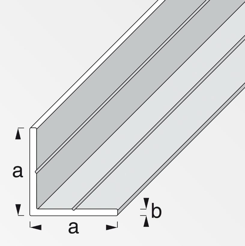 Profilé d'angle à côtés égaux Alfer Aluminium longueur 15,5x1,5mm 1m - 21606  