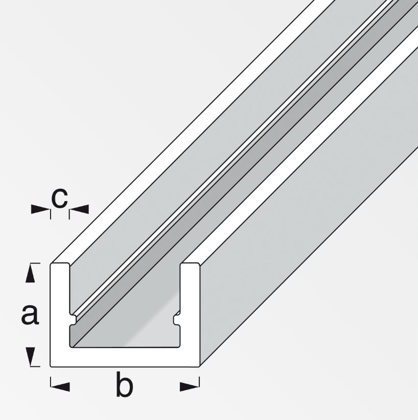 Profilo a U Alfer Aluminium 10x13.5mm lunghezza 2m argento - 05061 02