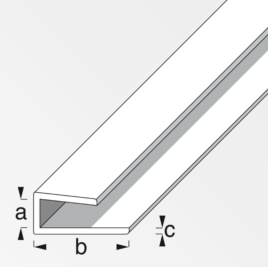 Profilo per bordi Alfer Aluminium 1 lato 4x15x1mm lunghezza 1m bianco - 12171 02