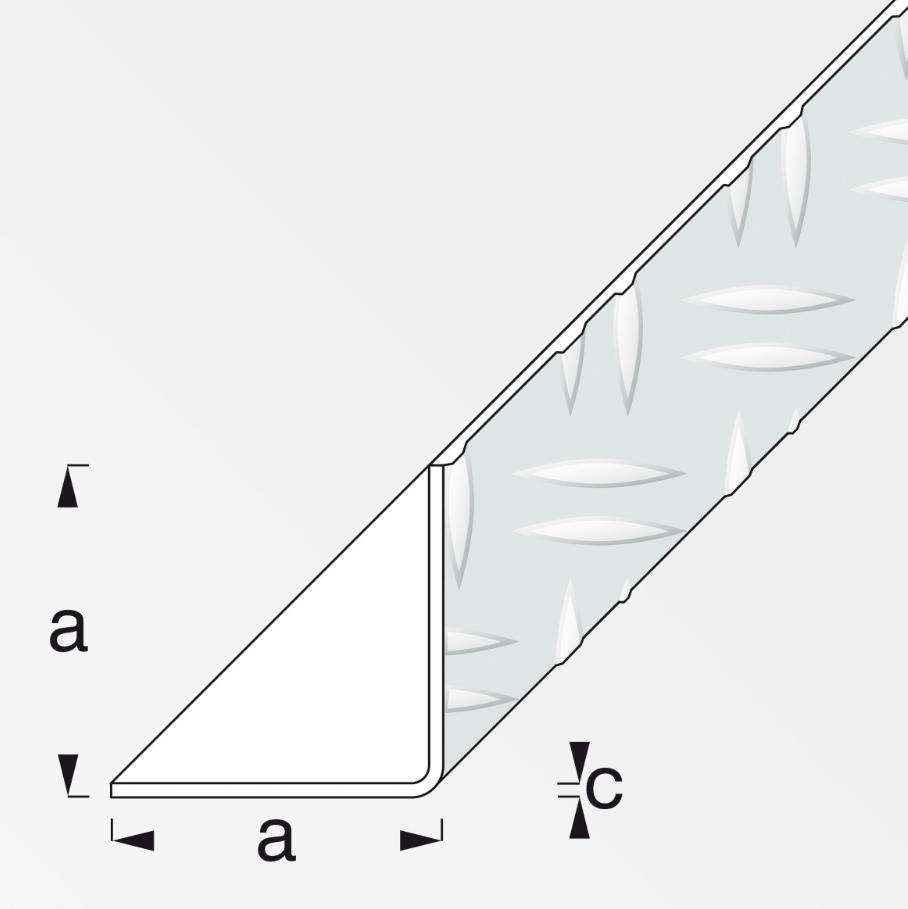 Canala angolare con lati uguali Alfer Aluminium 41,2X2mm lunghezza 1m - 27870 02