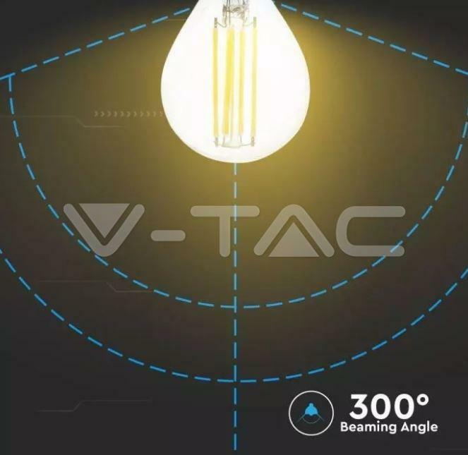 v-tac v-tac lampadina led a sfera e14 6w 2700k p45 filamento vt-2466 2845