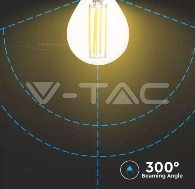 v-tac v-tac lampadina led a sfera e14 6w 4000k p45 filamento vt-2466 2846
