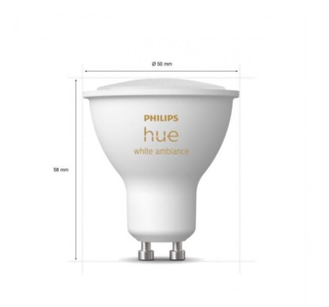PHILIPS HUE WHITE AMBIANCE 3 LAMPADINE LED GU10 4.3W 929001953312 34280400