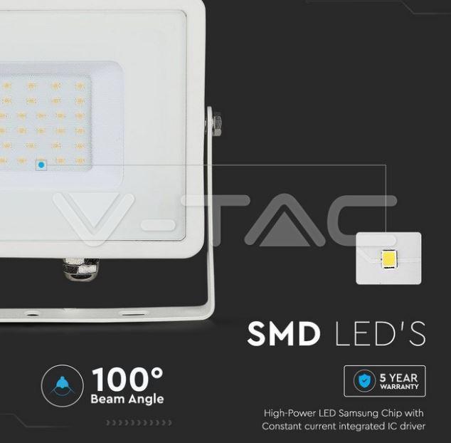 v-tac proiettore led v-tac 21404 vt-30 -30w 4000k ip65-chip samsung-bianco