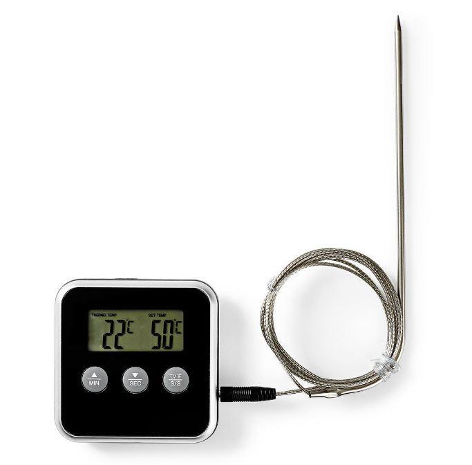 Termometro per carne Nedis 0-250 gradi argento nero - KATH105BK 03