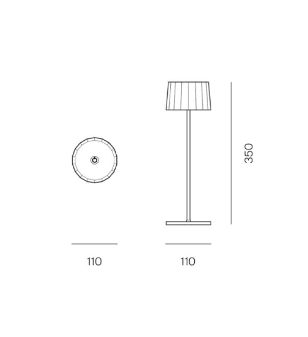 LED-Tischleuchte Logica Twiggy Less wiederaufladbar 2,2W 2700/3000K weiß - 42754  