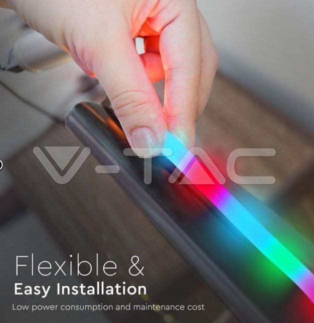 Striscia neon Flex Magic V-tac RGB 24W 5 metri 24V con controller VT-561 - 6876 03