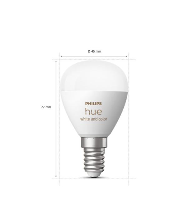 Lampadina led connessa Philips Hue 2xE14 40W white and color ambiance - 49128100 03