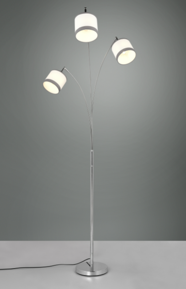 Lampada da terra Trio Lighting Davos 3xE14 max 28W cromo bianco - R41553006 03