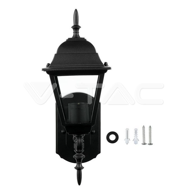 Lampada da parete V-tac 1xE27 max 60W nero VT-760 - 7519 03