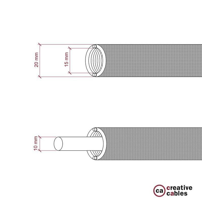 Canalina passacavi Creative-cables modellabile rivestita in tessuto effetto seta colore nero - NG20RM04  04