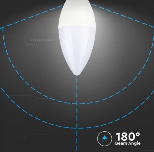 Lampadina led candela C37 V-tac chip Samsung E14 4,5W 3000K VT-226 -  21171 04