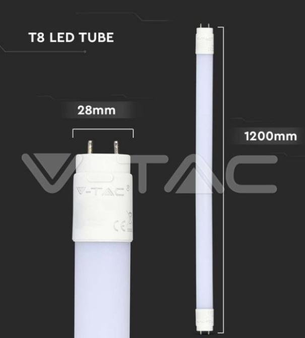 Tubo led T8 V-tac chip Samsung 120cm 18W G13 6400K -  21655 04