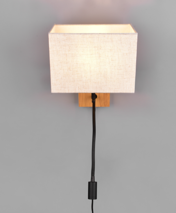Lampada da parete a cubo Trio Lighting Nilam 1xE27 max 28W + 3.1W 3000K legno - 212870236 04