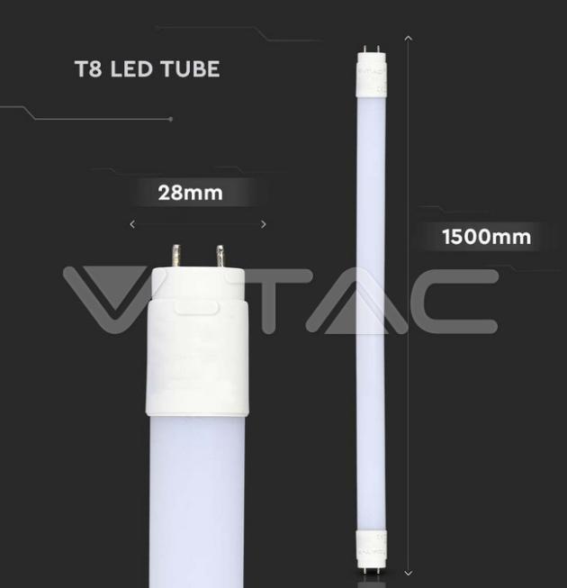 Tubo led T8 V-tac 150cm 20W G13 3000K VT-1577 - 216265 04