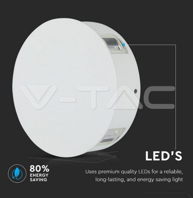 Lampada da parete led V-tac 4W 4000K IP65 bianco VT-706-W -  8214 04