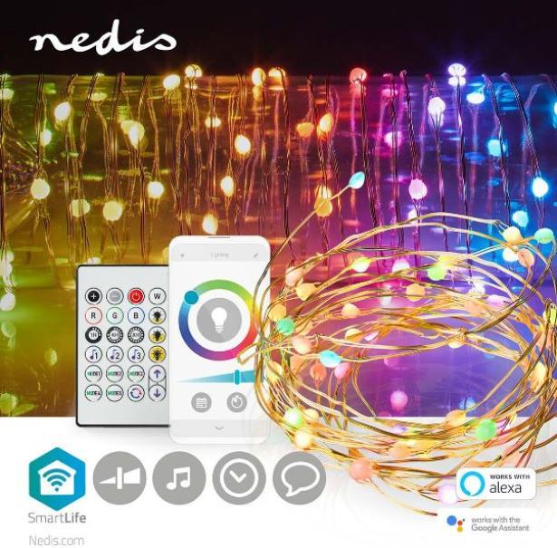Filo led Nedis smart wifi multi colore IP20 5 metri-WIFILX51RGB 05