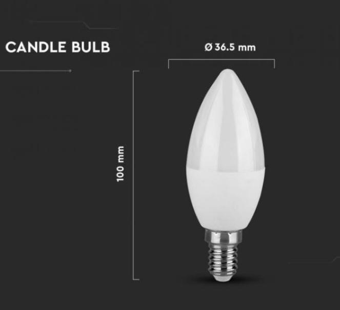 Lampadina led candela V-tac E14 4,5W 6500K chip Samsung VT-226-N - 21173 05