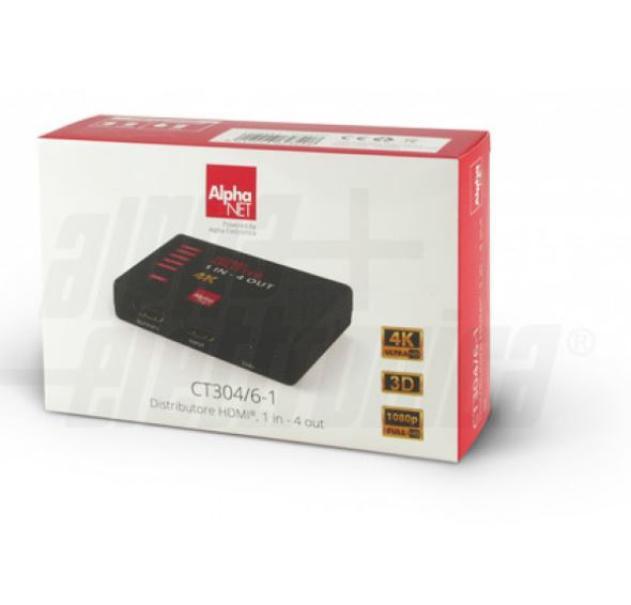 Distributore di segnale HDMI Alpha Elettronica 1 ingresso 4 uscite - CT304/6-1 05