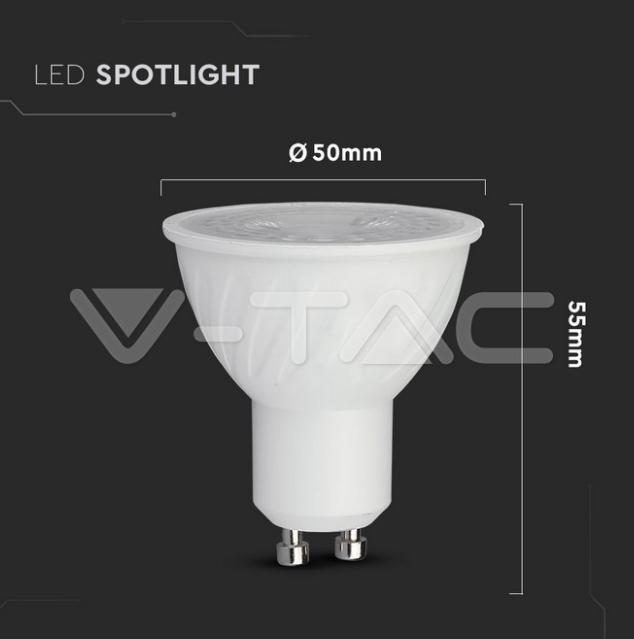 Lampadina led PAR16 V-tac chip Samsung 6W GU10 4000K 38 gradi VT-227 - 21190 05