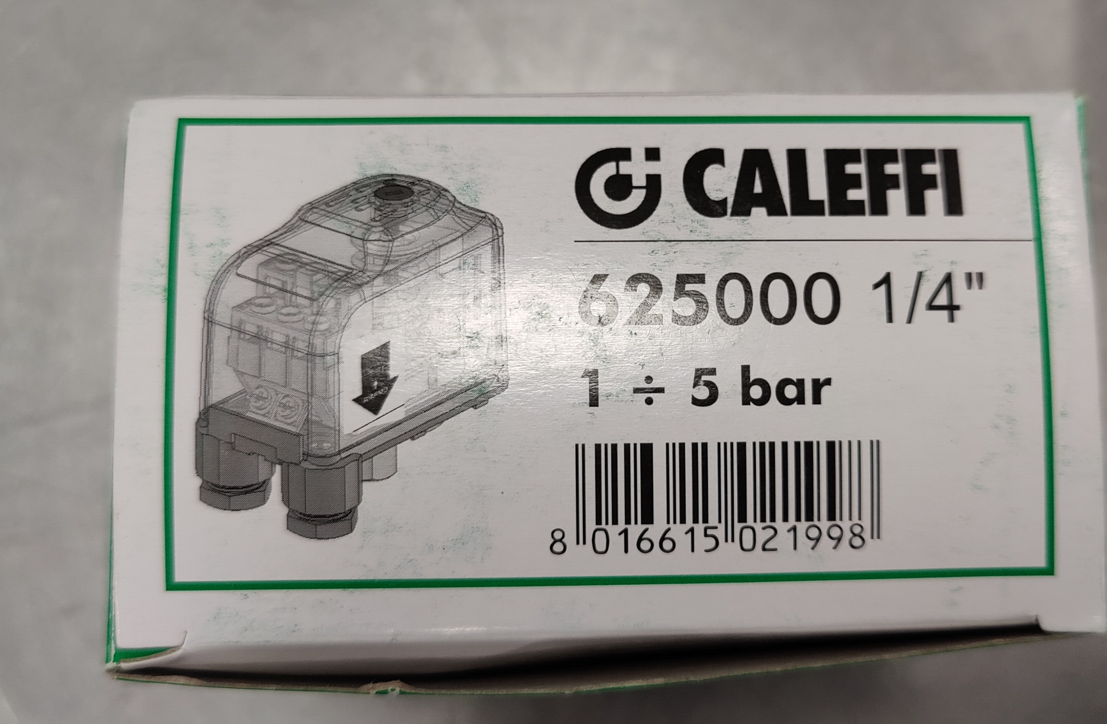 Pressostato Caleffi 1/4 pollici femmina 1-5 bar nero - 625000 05