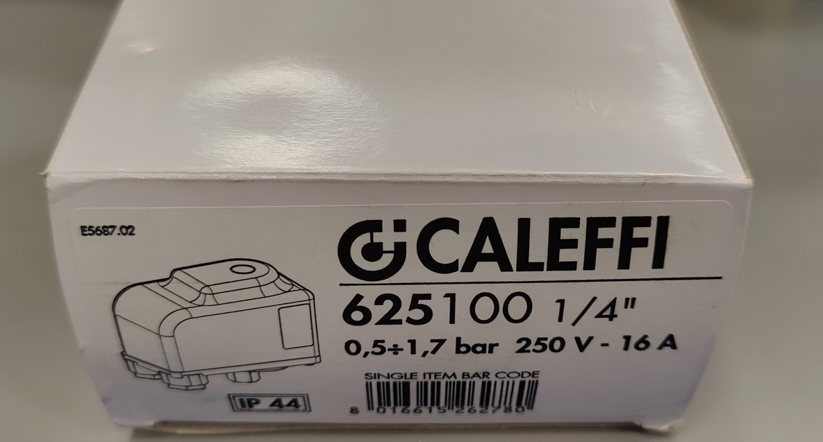 Pressostato Caleffi 1/4 pollici femmina 0.5-1.7 bar nero - 625100 05