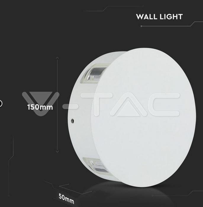 Lampada da parete led V-tac 4W 4000K IP65 bianco VT-706-W -  8214 06