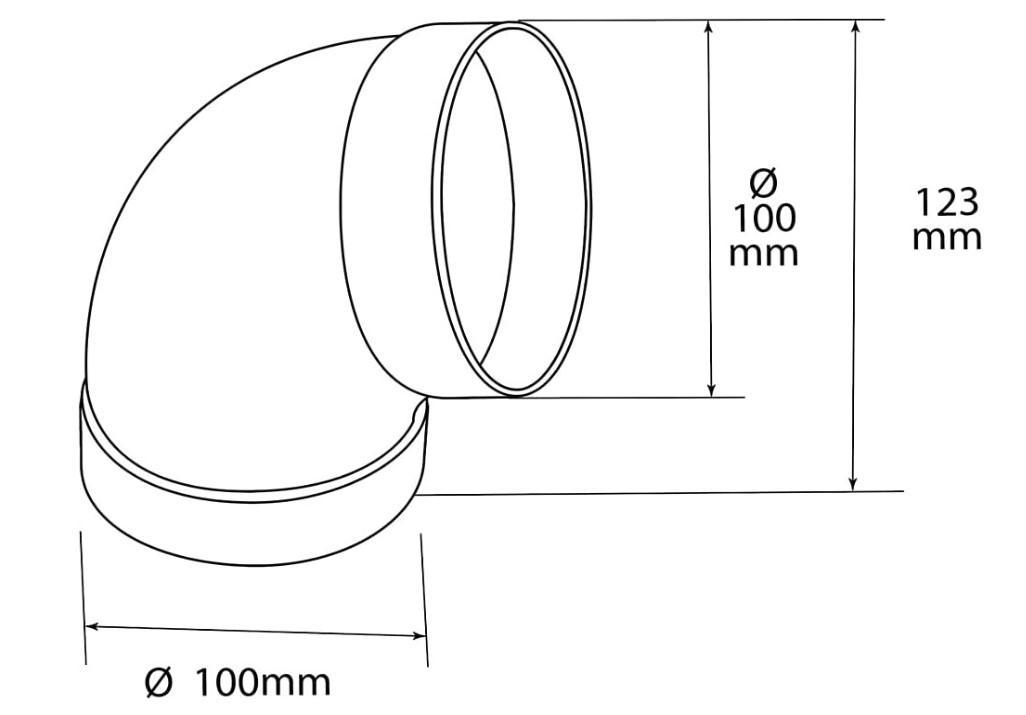 Curva di 90 gradi La Ventilazione bianco - CCR100B 02