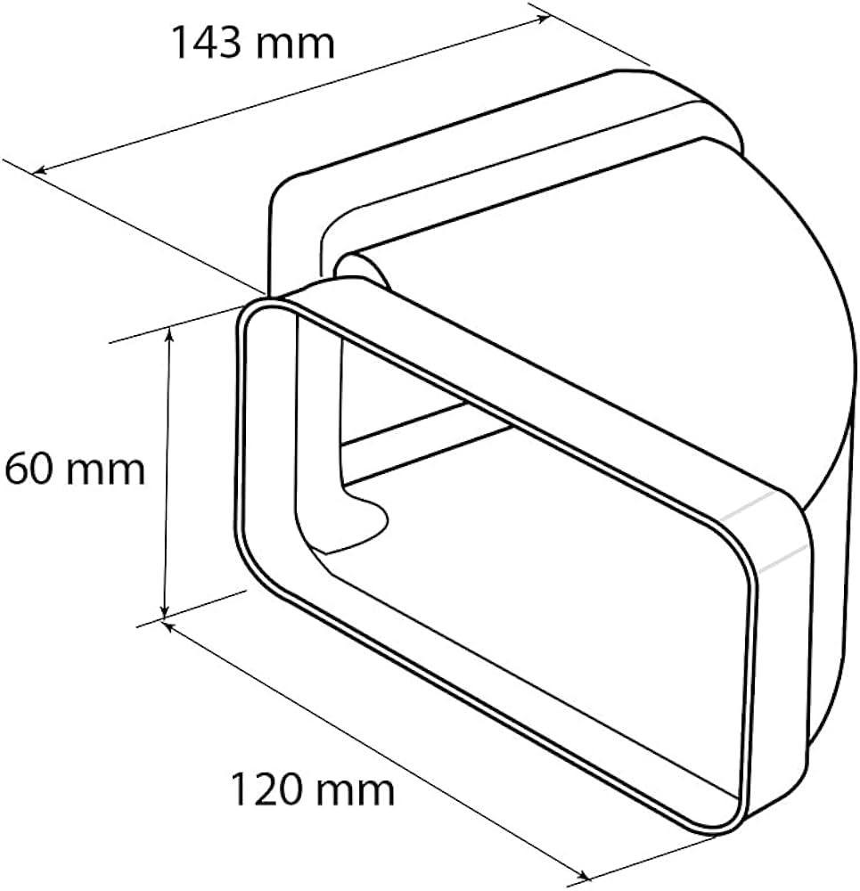 Curva orizzontale La Ventilazione bianco - CCO126B 02