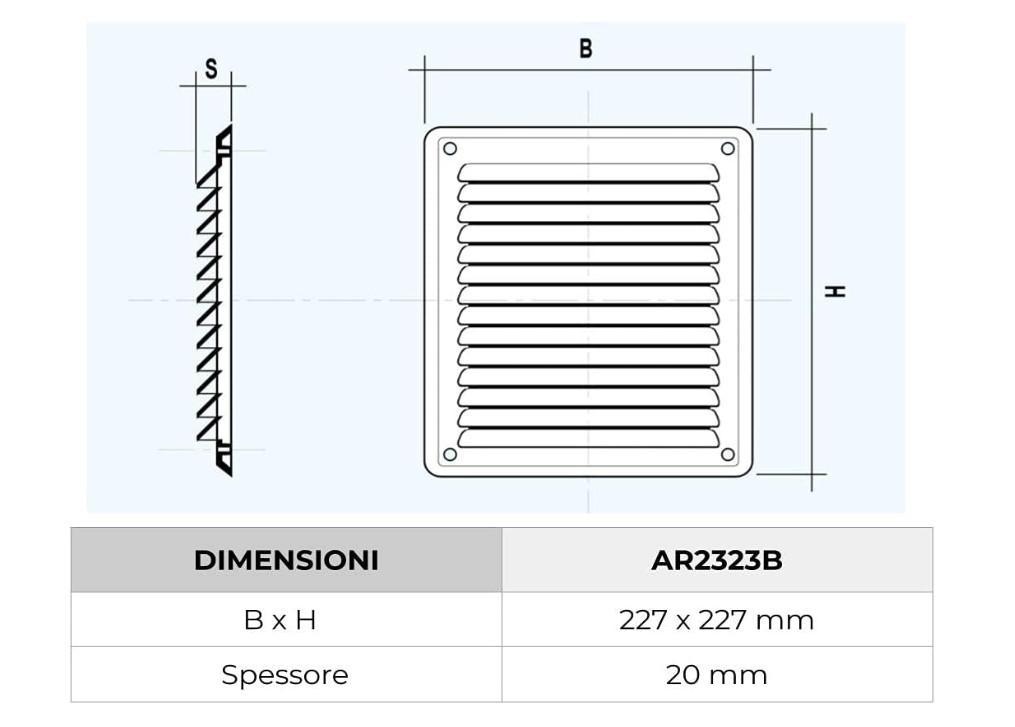 Griglia da sovrapporre La Ventilazione bianco - AR2323X 02