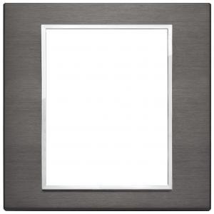 Placca  eikon evo 8 moduli (4+4) - in alluminio colore grigio lava 21668.03