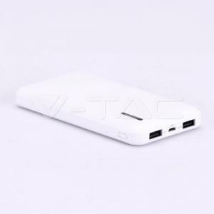 Powerbank super slim 10000mah 2 prese usb colore bianco vt-3518 8898