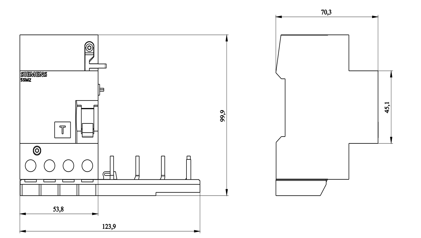 Blocco differenziale Siemens 4P 63A 400V - 5SM28458 02