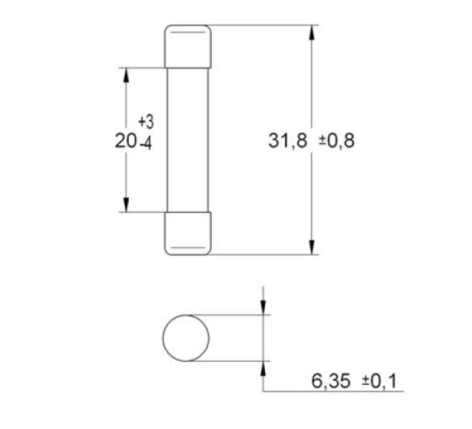 Fusibile cilindrico Italweber 6.3x32mm 6.3A 250V 10pz - 0314306/B10 01