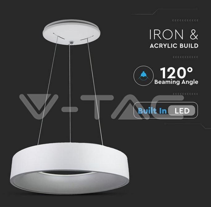 Sospensione led V-tac dimmerabile 30W 3000K bianco VT-32-1D - 3995 02