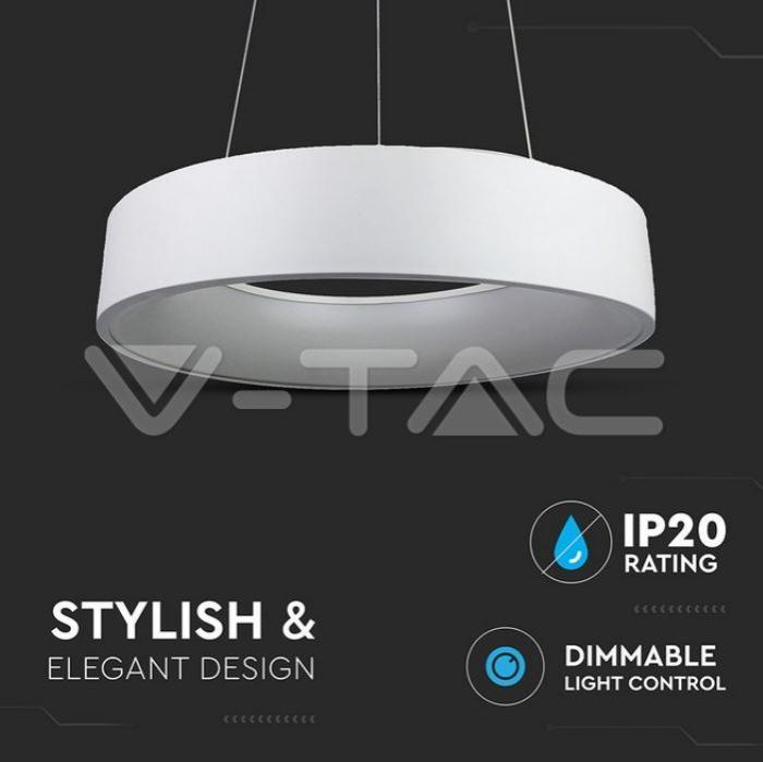 Sospensione led V-tac dimmerabile 30W 3000K bianco VT-32-1D - 3995 03