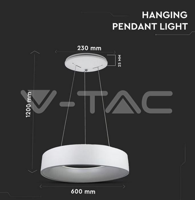 Sospensione led V-tac dimmerabile 30W 3000K bianco VT-32-1D - 3995 04