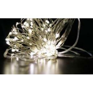 50 gocce di led bianco caldo su filo di rame a batterie 14219291