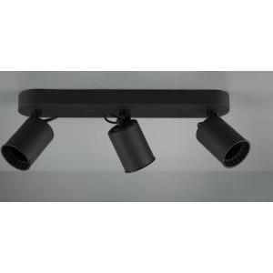 Italia pago faretto 3 spot da soffitto attacco gu10 in metallo colore nero opaco 803500332