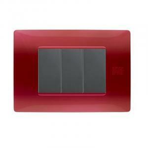 Flexa placca tecnopolimero 2 moduli colore rosso 11802.rs