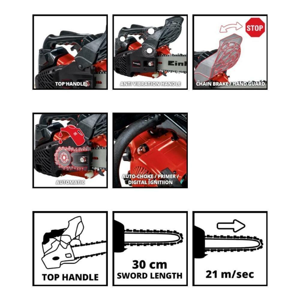 einhell einhell italia motosega per  potatura  0,74kw 24,4cm3  4501843 - foto 2