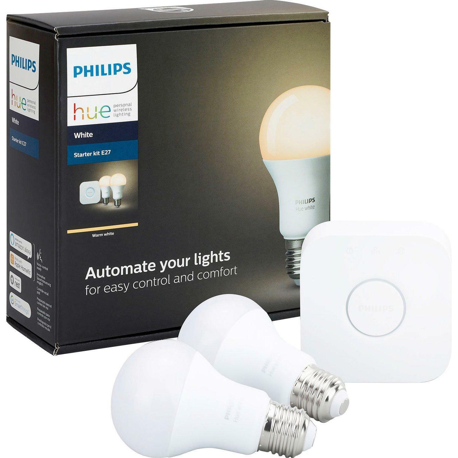 philips hue philips starter kit hue 2 lampade+bridge white2set - foto 2